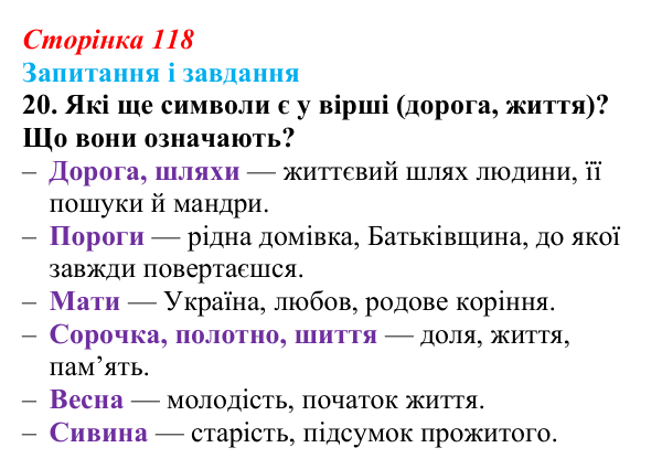 Сторінка 118, завдання 20 Відповідь до завдання 20 (с. 118) з української літератури для 9 класу, Калинич 2026: Дмитро Павличко, «Ти зрікся мови...