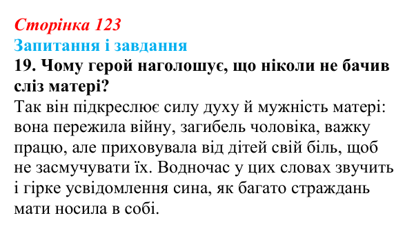 Сторінка 123, завдання 19 Відповідь до завдання 19 (с. 123) з української літератури для 9 класу, Калинич 2026: Володимир Підпалий, «Тиха елегія»...
