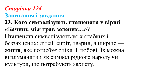 Відповідь до завдання 23 (с. 124) з української літератури для 9 класу, Калинич 2026: Володимир Підпалий, «Тиха елегія»...