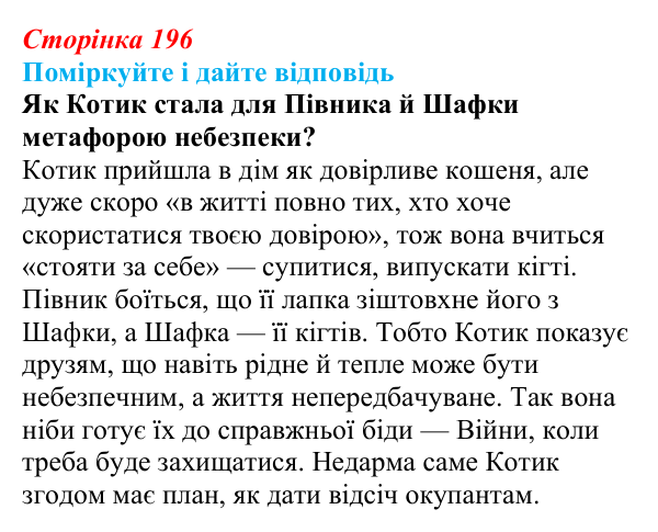 Відповідь до запитання до тексту (с. 196) з української літератури для 9 класу, Калинич 2026: Олександр Михед...