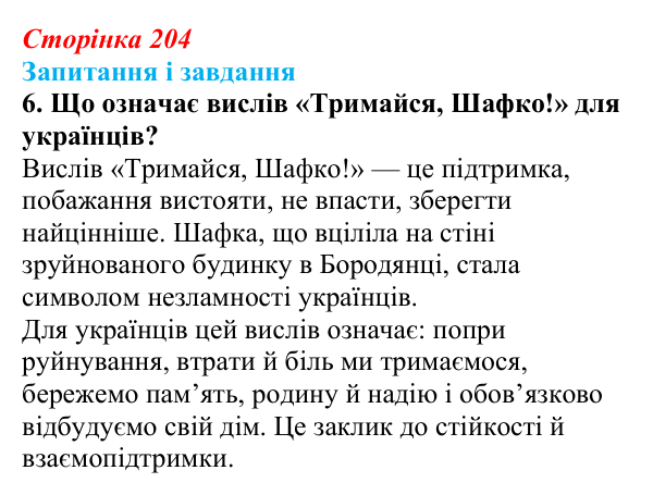 Сторінка 204, завдання 6 Відповідь до завдання 6 (с. 204) з української літератури для 9 класу, Калинич 2026: Олександр Михед, повість-казка...