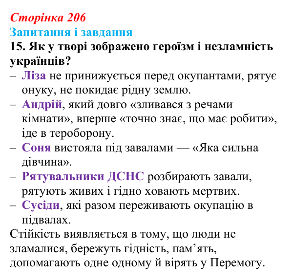 Сторінка 206, завдання 15 Відповідь до завдання 15 (с. 206) з української літератури для 9 класу, Калинич 2026: Олександр Михед, повість-казка...