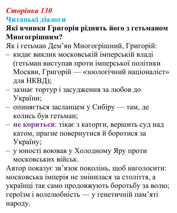 Відповідь до запитання 2 (с. 130) з української літератури для 9 класу, Яценко 2026: І. Багряний, «Тигролови»