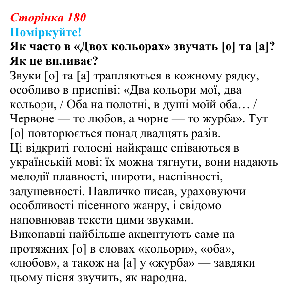 Сторінка 180, запитання 2 Відповідь до запитання 2 (с. 180) з української літератури для 9 класу, Яценко 2026: Д. Павличко, «Ти зрікся мови...