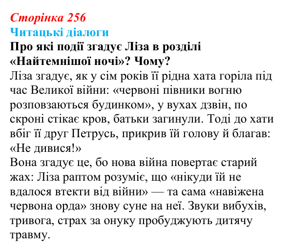 Сторінка 256, запитання 2 Відповідь до запитання 2 (с. 256) з української літератури для 9 класу, Яценко 2026: О. Михед, «Котик, Півник, Шафка»