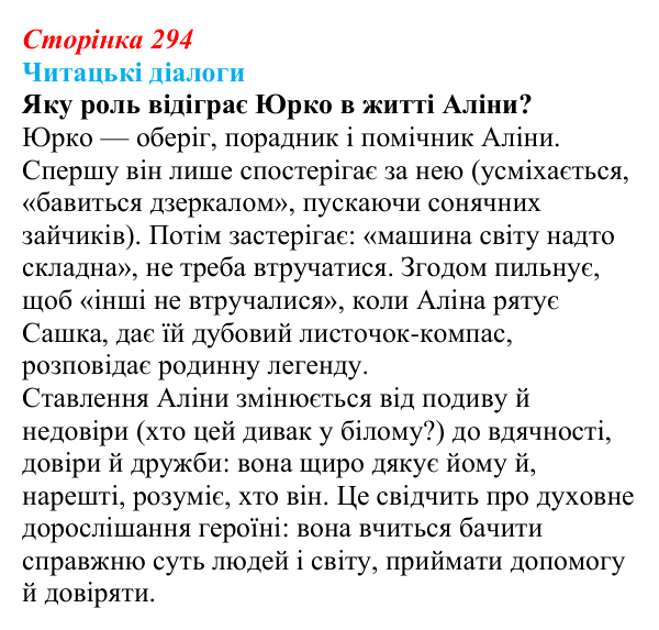 Відповідь до запитання 1 (с. 294) з української літератури для 9 класу, Яценко 2026: Дара Корній, «Гонихмарник»