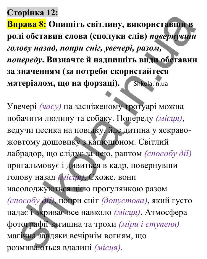 Відповідь до вправи 8 сторінка 12 ГДЗ Українська мова 9 клас Авраменко 2026