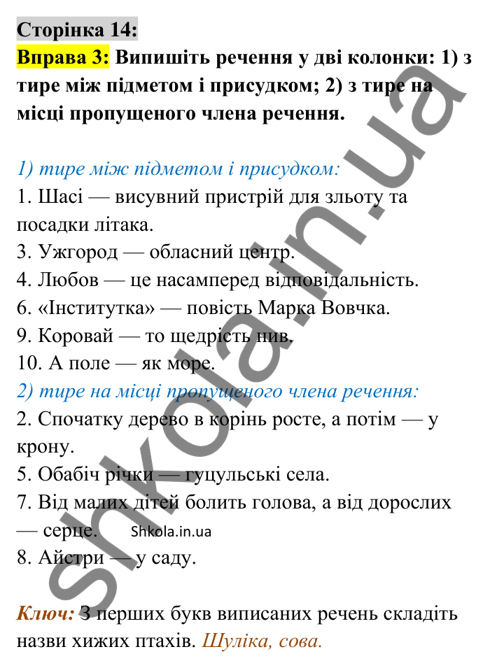 Відповідь до вправи 3 сторінка 14 ГДЗ Українська мова 9 клас Авраменко 2026