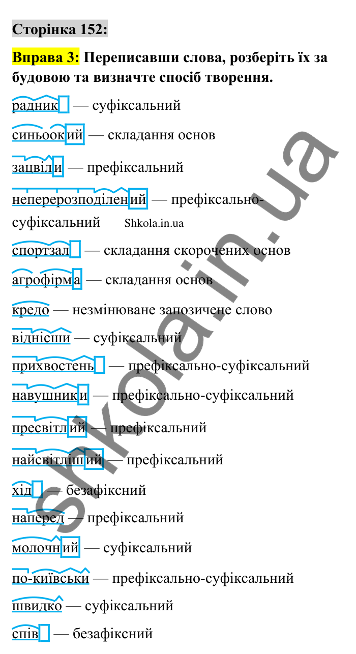 Відповідь до вправи 3 сторінка 152 ГДЗ Українська мова 9 клас Авраменко 2026