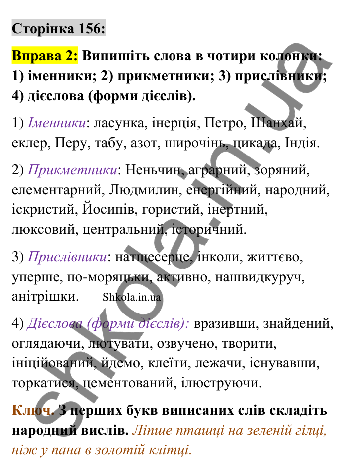Відповідь до вправи 2 сторінка 156 ГДЗ Українська мова 9 клас Авраменко 2026