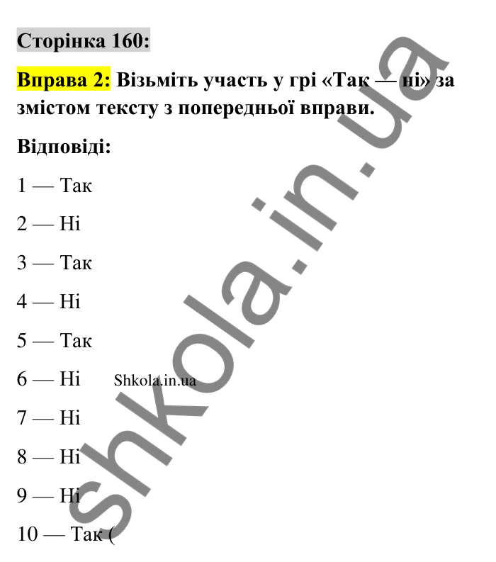Відповідь до вправи 2 сторінка 160 ГДЗ Українська мова 9 клас Авраменко 2026