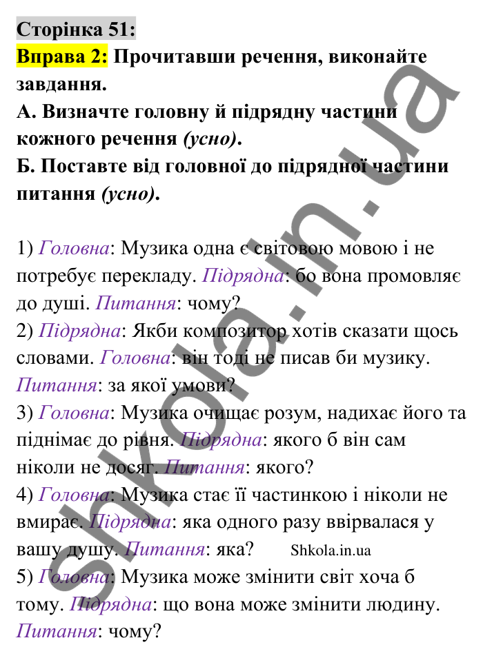 Відповідь до вправи 2 сторінка 51 ГДЗ Українська мова 9 клас Авраменко 2026