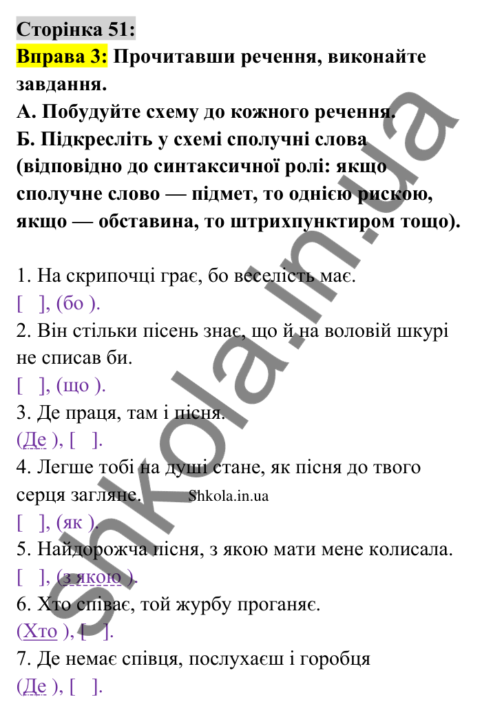 Відповідь до вправи 3 сторінка 51 ГДЗ Українська мова 9 клас Авраменко 2026