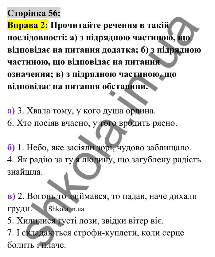 Відповідь до вправи 2 сторінка 56 ГДЗ Українська мова 9 клас Авраменко 2026
