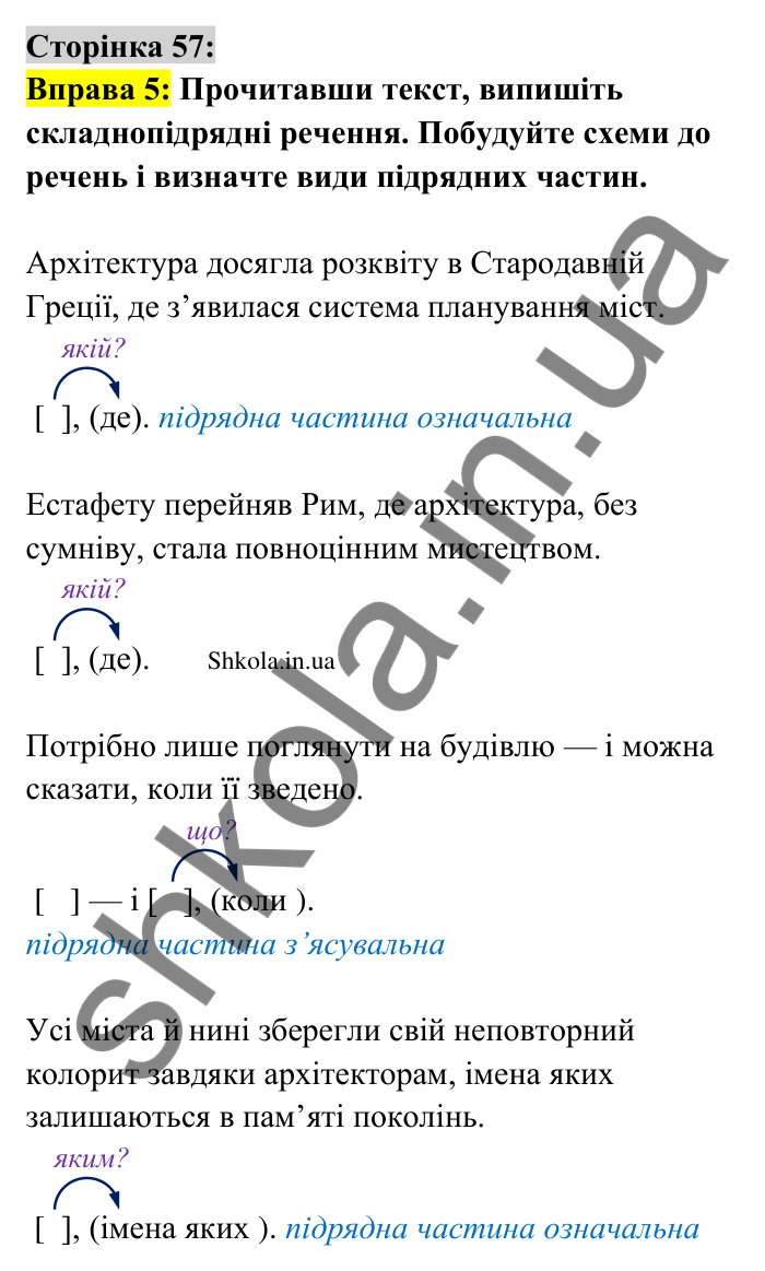 Відповідь до вправи 5 сторінка 57 ГДЗ Українська мова 9 клас Авраменко 2026