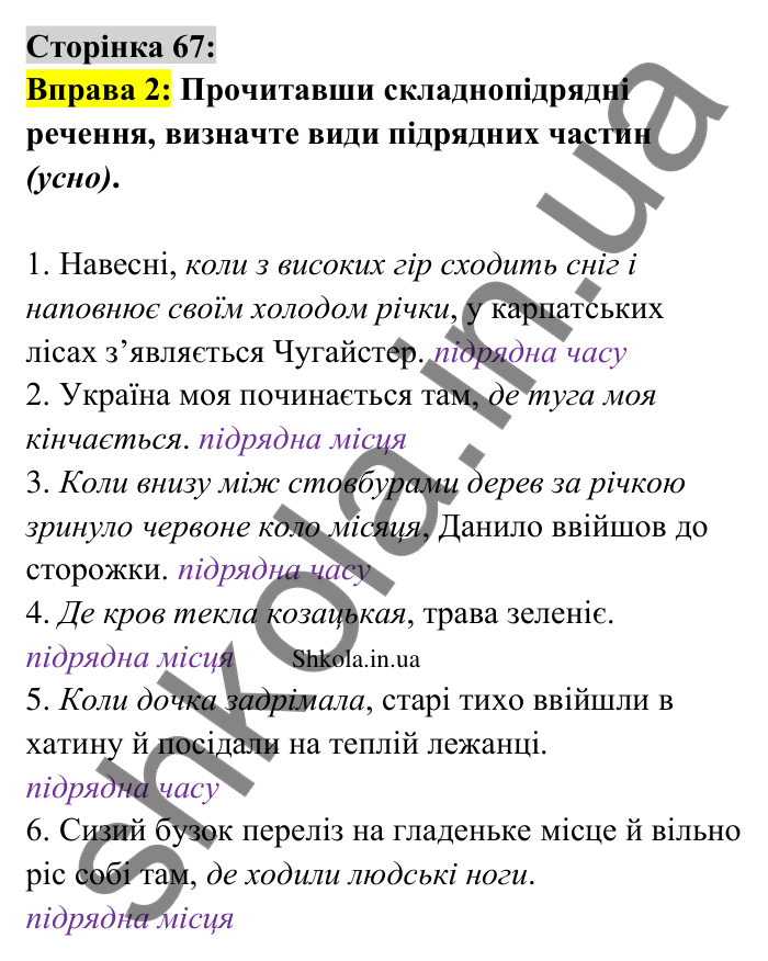 Відповідь до вправи 2 сторінка 67 ГДЗ Українська мова 9 клас Авраменко 2026