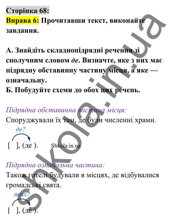 Відповідь до вправи 6 сторінка 68 ГДЗ Українська мова 9 клас Авраменко 2026
