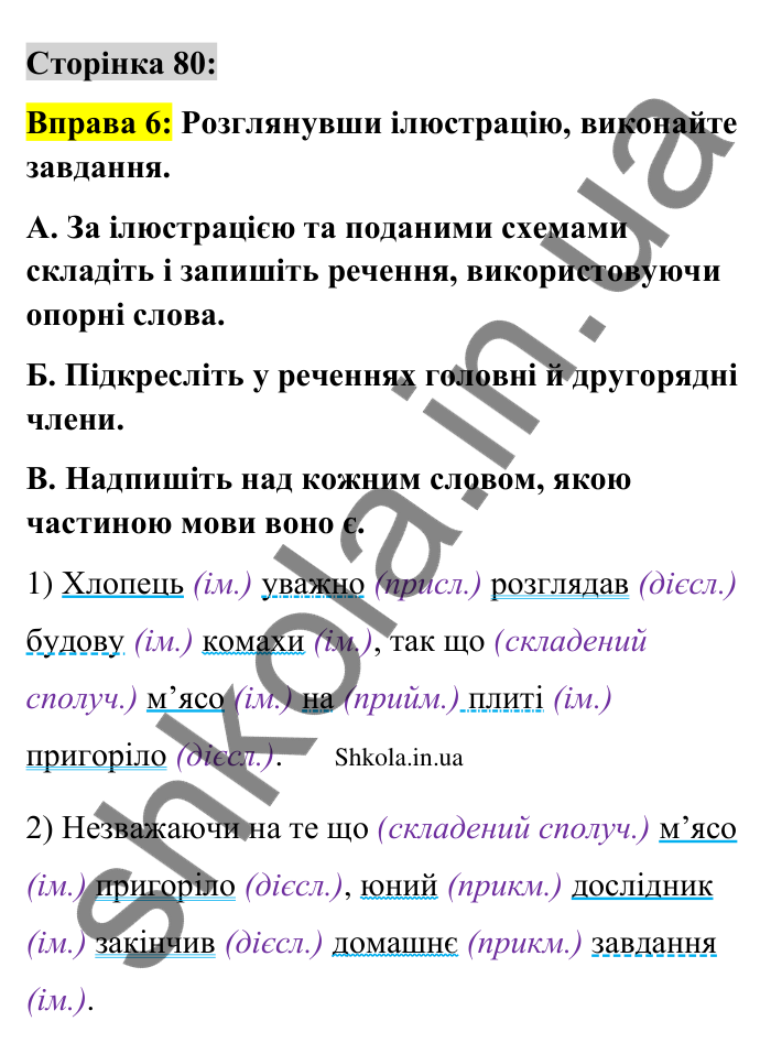 Відповідь до вправи 6 сторінка 80 ГДЗ Українська мова 9 клас Авраменко 2026