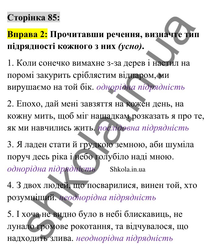 Відповідь до вправи 2 сторінка 85 ГДЗ Українська мова 9 клас Авраменко 2026