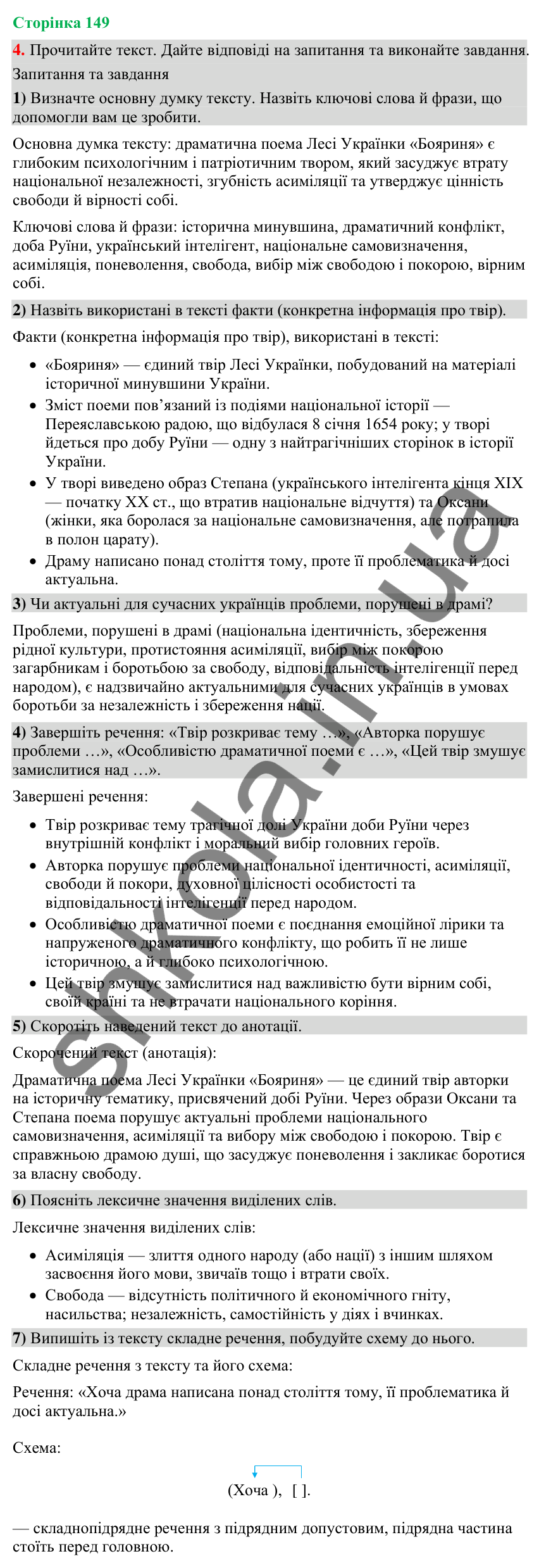 Відповідь до вправи 4 (§ 45, с. 149) з української мови для 9 класу (Голуб, 2026): Вторинні тексти. Анотація