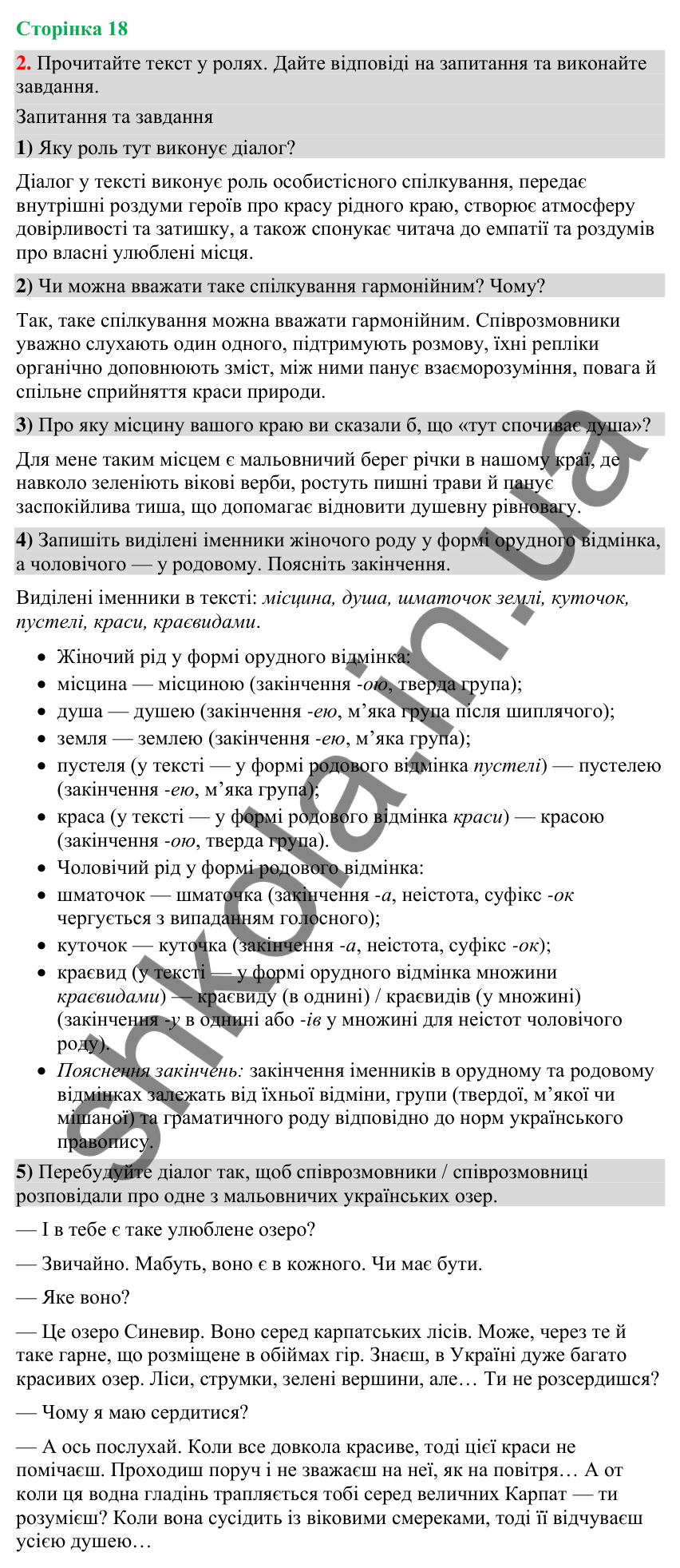 Відповідь до вправи 2 (§ 5, с. 18) з української мови для 9 класу (Голуб, 2026): Діалог
