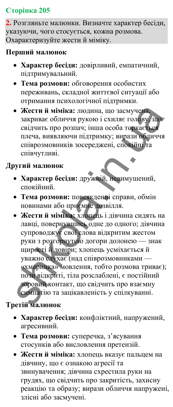 Відповідь до вправи 2 (§ 62, с. 205) з української мови для 9 класу (Голуб, 2026): Приватна бесіда. Говорити правду чи ні?