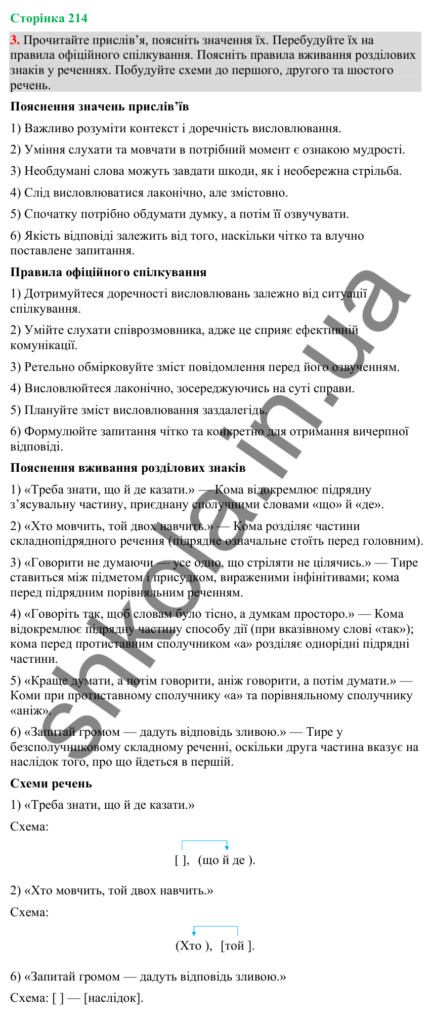Відповідь до вправи 3 (§ 65, с. 214) з української мови для 9 класу (Голуб, 2026): Офіційне спілкування