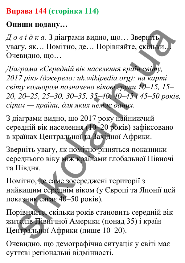 Відповідь до вправи 144 (с. 114) з української мови для 9 класу (Онатій, 2026): Складнопідрядні речення з підрядними…