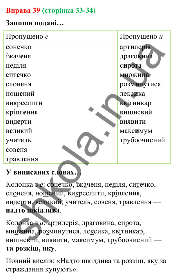 Відповідь до вправи 39 (с. 33-34) з української мови для 9 класу (Онатій, 2026): Заміна прямої мови непрямою