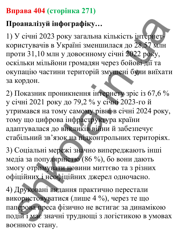 Відповідь до вправи 404 (с. 271) з української мови для 9 класу (Онатій, 2026): Складнопідрядне речення. Повторення