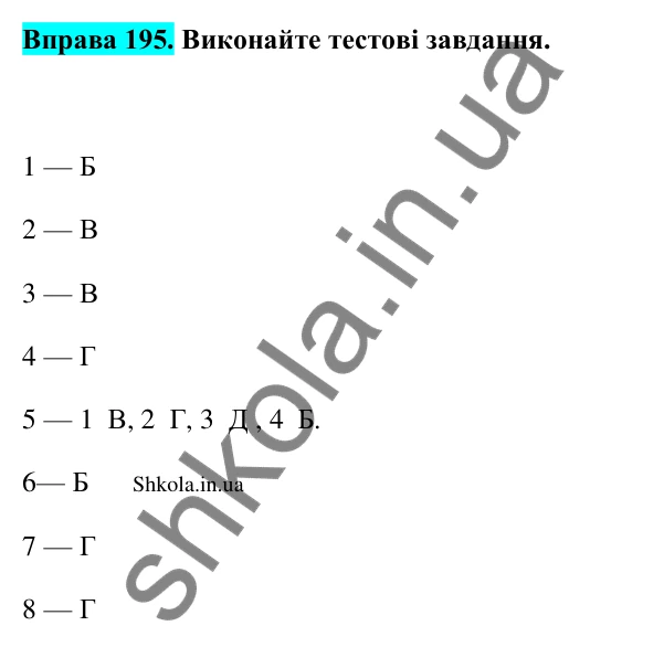 Відповідь до вправи 195 (с. 105) з української мови для 9 класу (Заболотний, 2026): Узагальнення вивченого з теми…