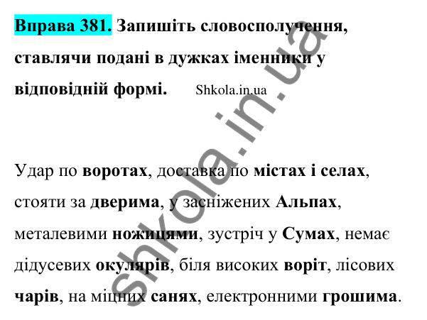 Відповідь до вправи 381 (с. 192) з української мови для 9 класу (Заболотний, 2026): Граматичні помилки з порушенням морфологічних норм