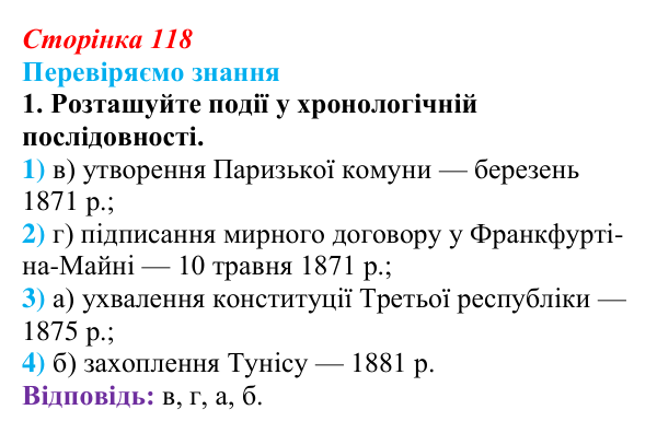 Відповідь до завдання 1 § 17 (с. 118) зі всесвітньої історії для 9 класу, Ладиченко 2026: Франко-прусська війна та її...