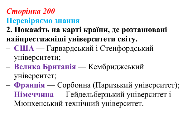 Відповідь до завдання 2 § 30 (с. 200) зі всесвітньої історії для 9 класу, Ладиченко 2026: Розвиток науки і культури...