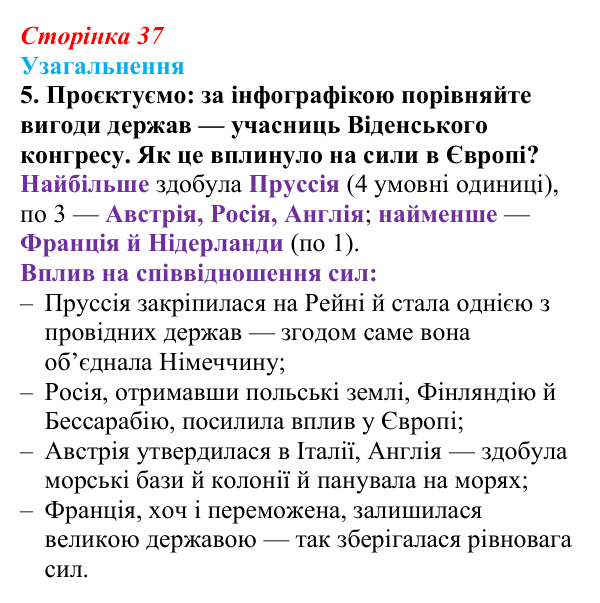Відповідь до завдання 5 узагальнення до розділу 1 (с. 37) зі всесвітньої історії для 9 класу, Ладиченко 2026