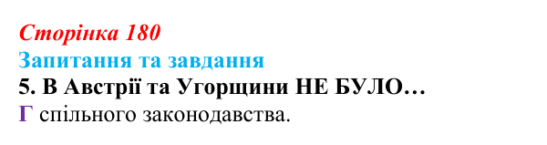 Відповідь до завдання 5 § 19 (с. 180) зі всесвітньої історії для 9 класу, Полянський 2026: Австро-Угорщина — дуалістична...