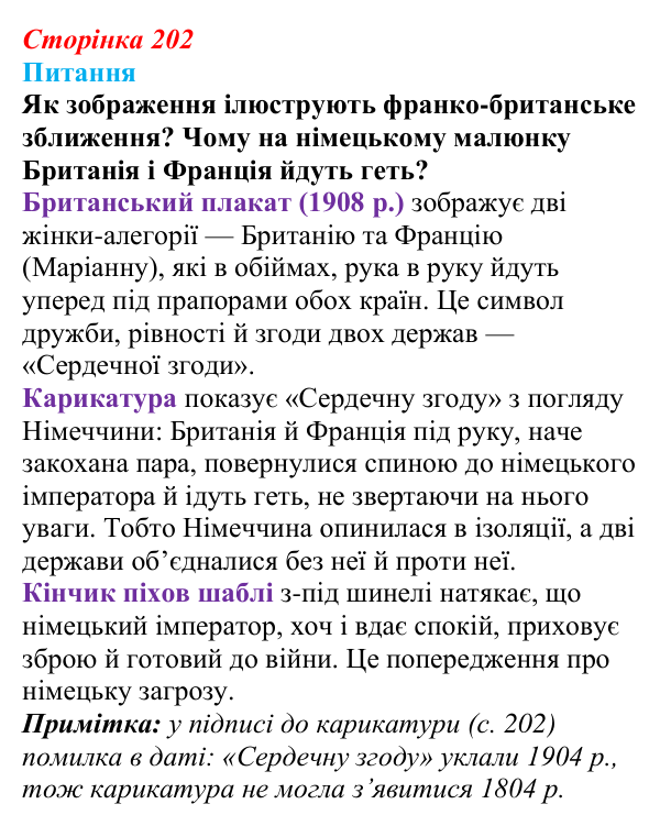 Відповідь до питання 1 на с. 202 (§ 22) зі всесвітньої історії для 9 класу, Полянський 2026: Міжнародні відносини...