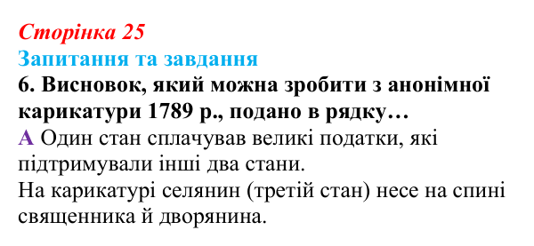 Відповідь до завдання 6 § 1 (с. 25) зі всесвітньої історії для 9 класу, Полянський 2026: Французька революція наприкінці...