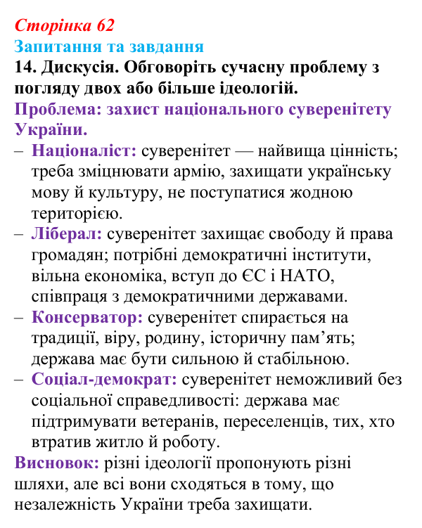 Відповідь до завдання 14 § 5 (с. 62) зі всесвітньої історії для 9 класу, Полянський 2026: Спроби осмислення нової...