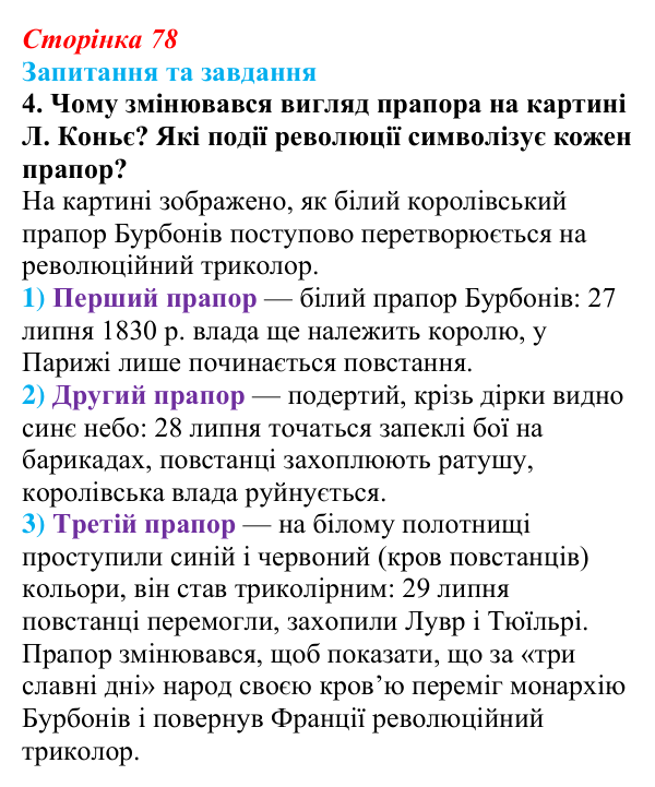 Відповідь до завдання 4 § 7 (с. 78) зі всесвітньої історії для 9 класу, Полянський 2026: Франція в період Реставрації...