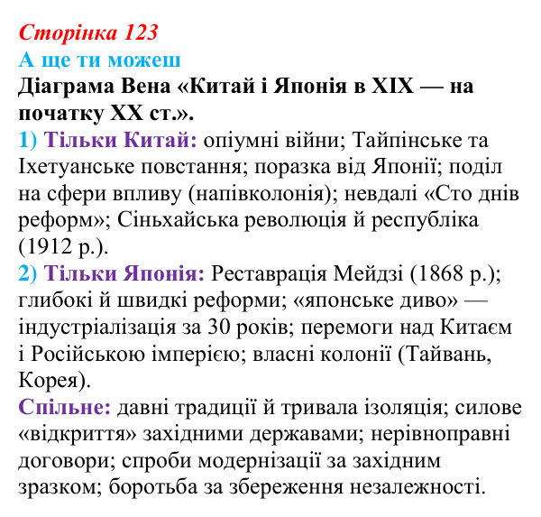 Відповідь до завдання «А ще ти можеш» § 16 (с. 123) зі всесвітньої історії для 9 класу, Пометун 2026: Яким був розвиток...