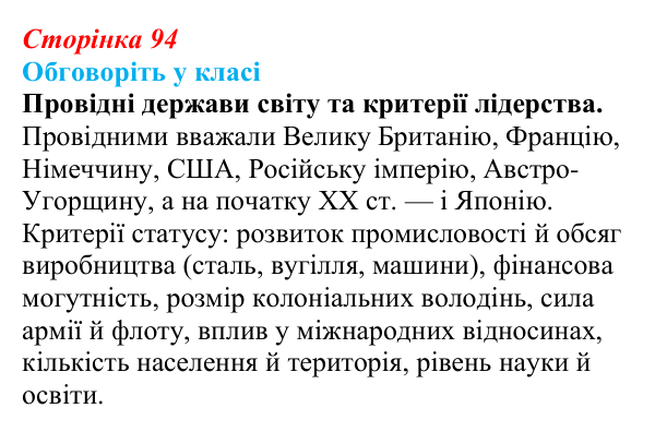 Відповідь до завдання «Обговоріть у класі» § 13 (с. 94) зі всесвітньої історії для 9 класу, Пометун 2026: Якими були...