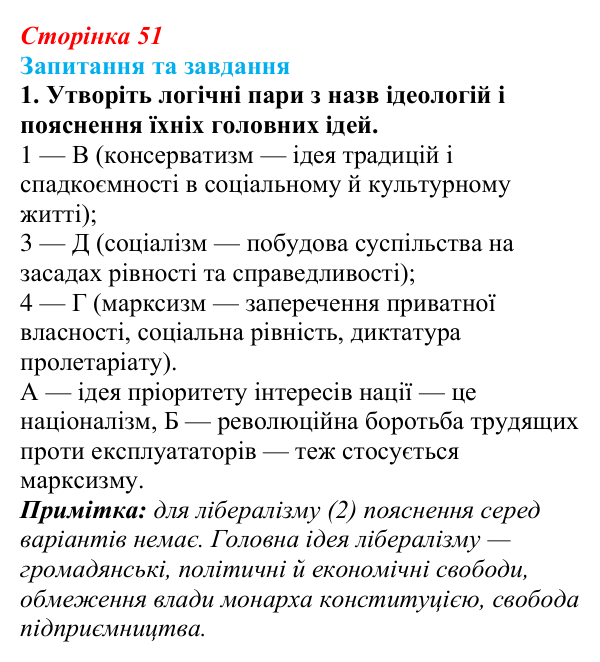 Відповідь до завдання 1 § 8 (с. 51) зі всесвітньої історії для 9 класу, Щупак 2026: Спроби осмислення нової дійсності...