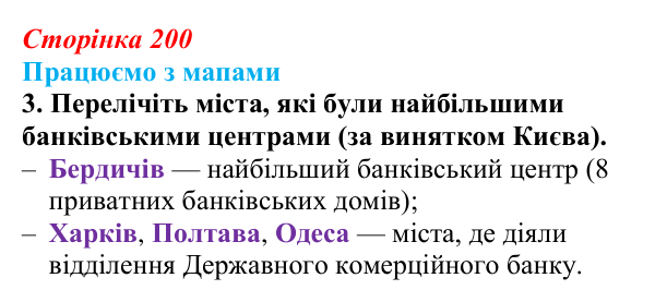 Відповідь до завдання 3 до мапи II (с. 200) зі всесвітньої історії для 9 класу, Васильків 2026: Господарство українських...