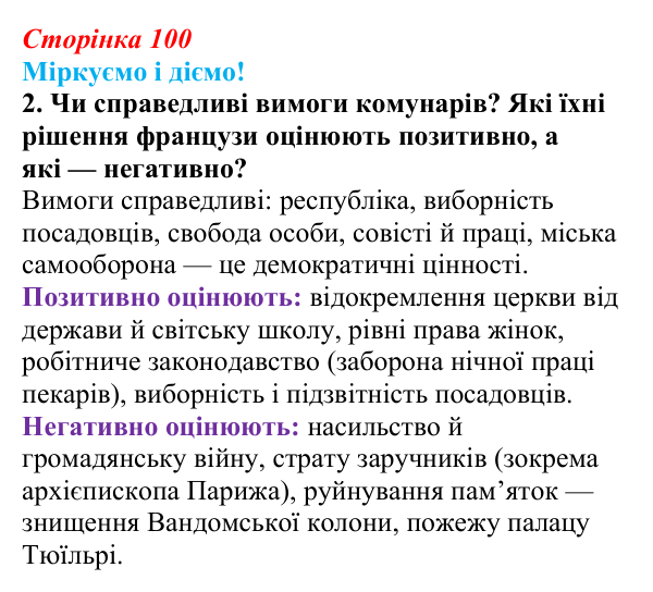 Відповідь до завдання 2 § 12 (с. 100) зі всесвітньої історії для 9 класу, Васильків 2026: Франція
