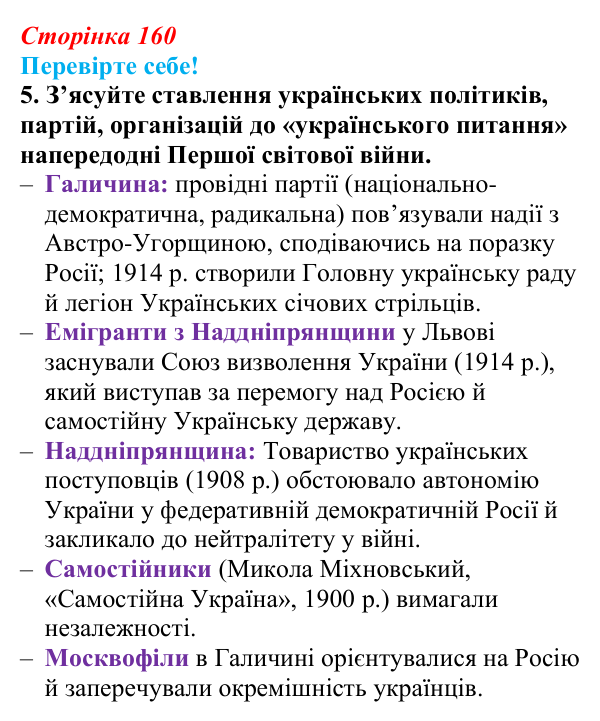 Відповідь до завдання 5 «Перевірте себе» § 20 (с. 160) зі всесвітньої історії для 9 класу, Васильків 2026: Міжнародні...