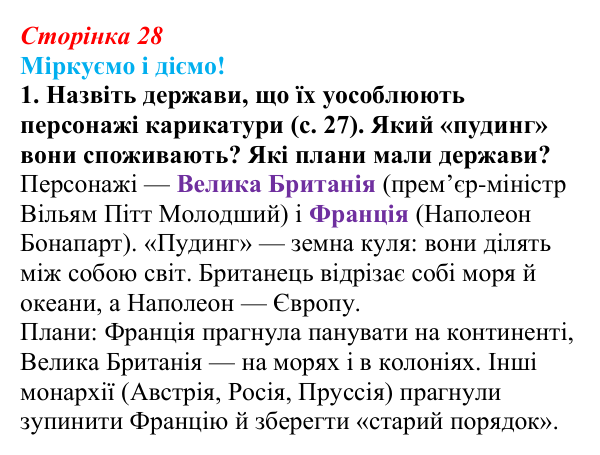 Відповідь до завдання 1 § 3 (с. 28) зі всесвітньої історії для 9 класу, Васильків 2026: Імперія у Франції. Наполеонівські...