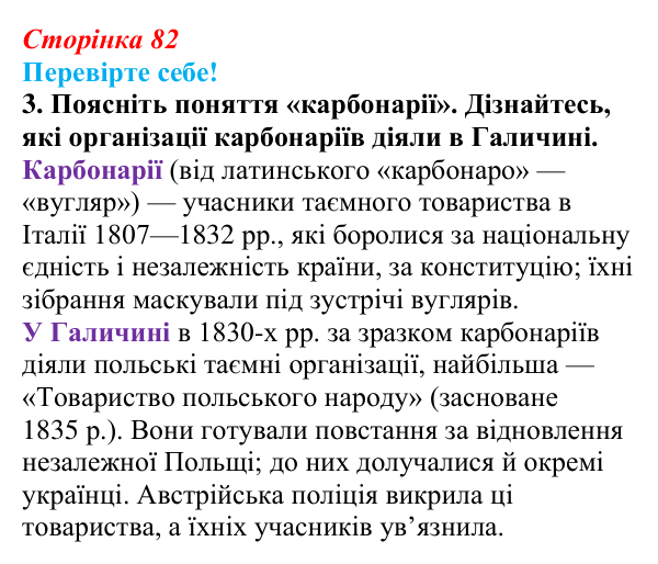 Відповідь до завдання 3 «Перевірте себе» § 10 (с. 82) зі всесвітньої історії для 9 класу, Васильків 2026: Об’єднання...