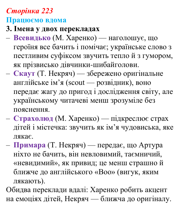 Відповідь до завдання 3 «Працюємо вдома» (с. 223) із зарубіжної літератури для 9 класу, Ковбасенко 2026: Гарпер Лі, «Убити...