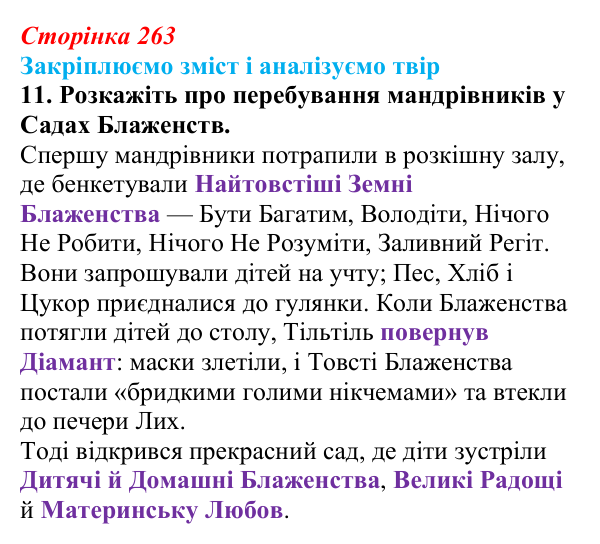 Відповідь до завдання 11 твору за вибором (с. 263) із зарубіжної літератури для 9 класу, Міляновська 2026: М. Метерлінк...